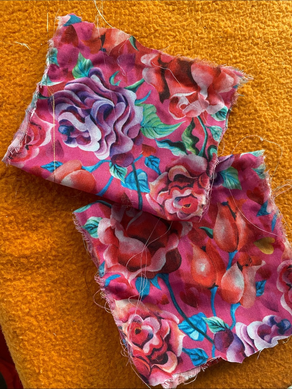 Vibrant Floral Cotton Squares - Pink Multi
